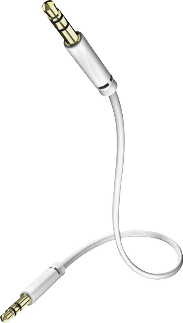 Inakustik 00310103 Klinke Audio Anschlusskabel [1x Klinkenstecker 3.5 mm - 1x Klinkenstecker 3.5 mm] 3.00 m Weiß vergoldete Steckkontakte