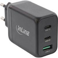 InLine USB PD Netzteil - GaN Ladegerät - 3-Port - Dual USB-C + USB-A - 65W - schwarz