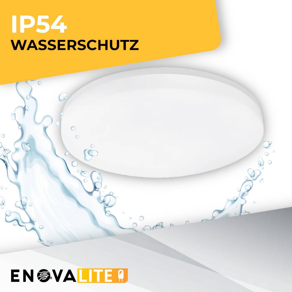 ENOVALITE - LED Aufbauleuchte 30W 3225 lm 4000K Ø330x50mm IP54 – Effiziente und langlebige Außenbeleuchtung