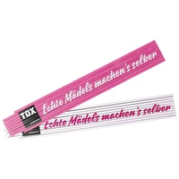 TOX Meterstab, Aufdruck: Echte Mädels machen's selber!, 2 m TOX Meterstab, Aufdruck: Echte Mädels machen's selber!, 2 m