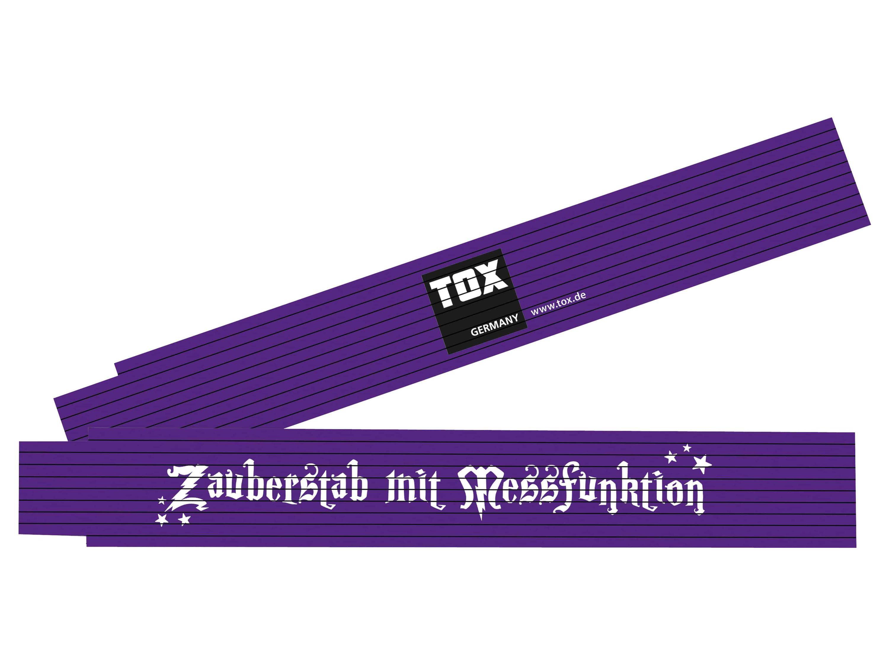 TOX Meterstab Zollstock Gliedermaßstab mit Aufdruck "Zauberstab mit Messfunktion"