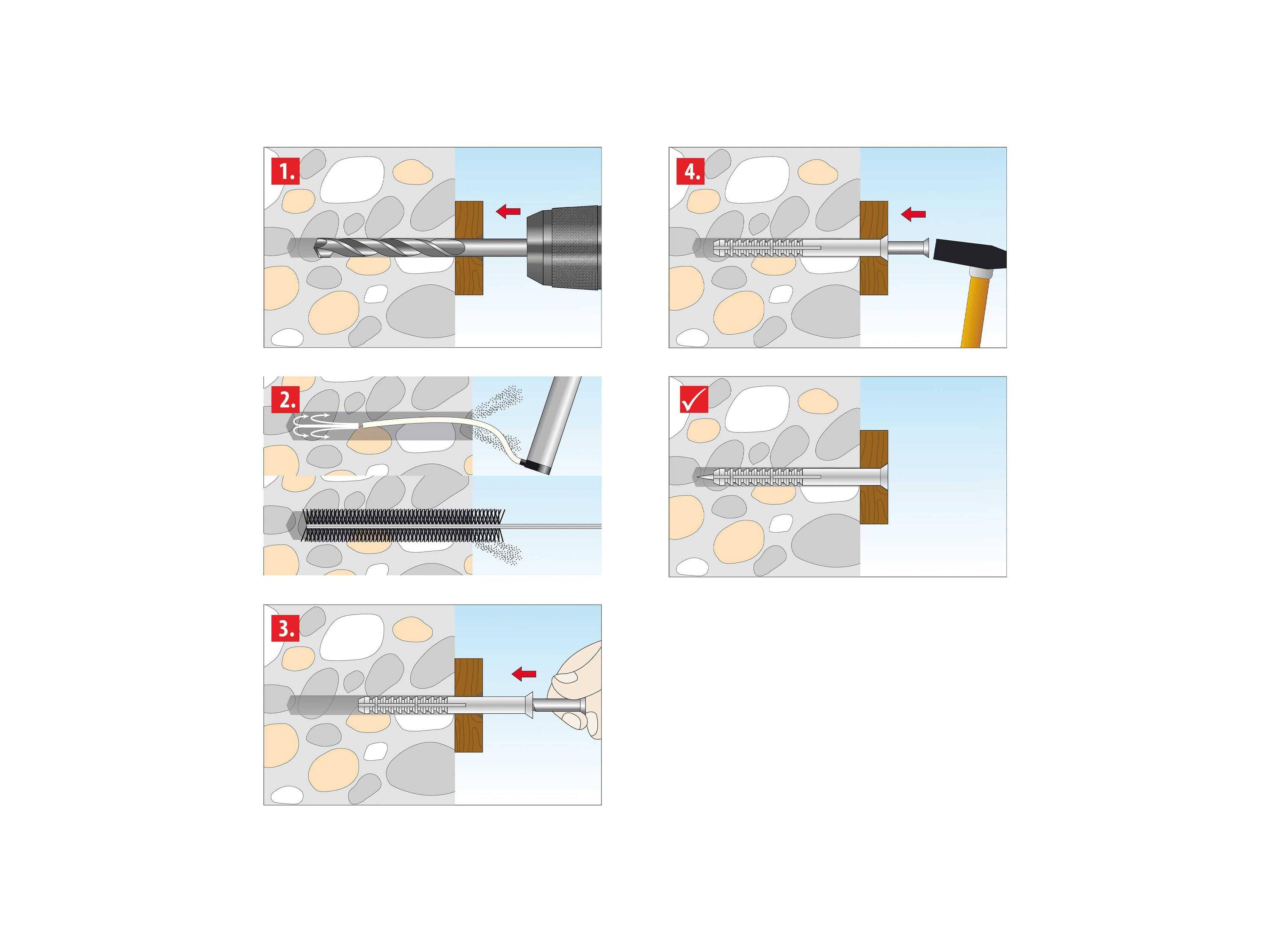 TOX Nageldübel Attack Schlagdübel vormontiert mit Senkbund und Schraube 8x140 mm - 50 Stück
