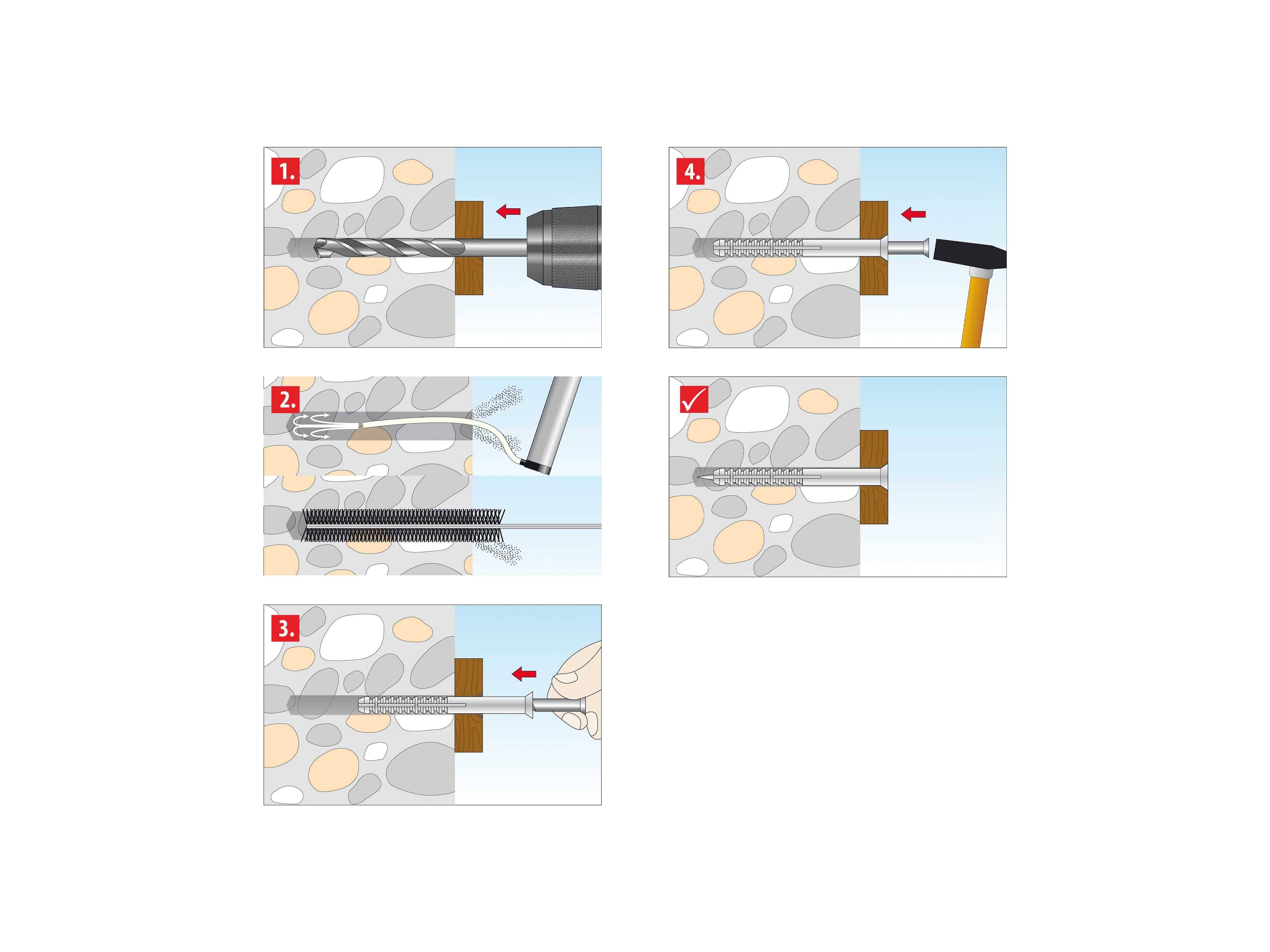 TOX Nageldübel Attack Schlagdübel vormontiert mit Senkbund und Schraube 8x120 mm - 50 Stück