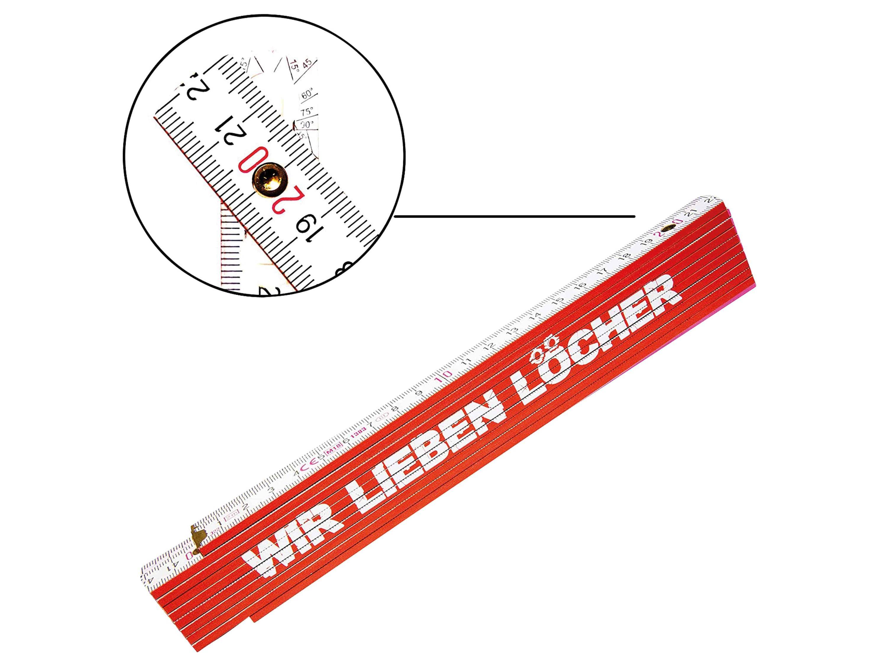 TOX Meterstab, Aufdruck:...wir lieben Löcher!, 2 m
