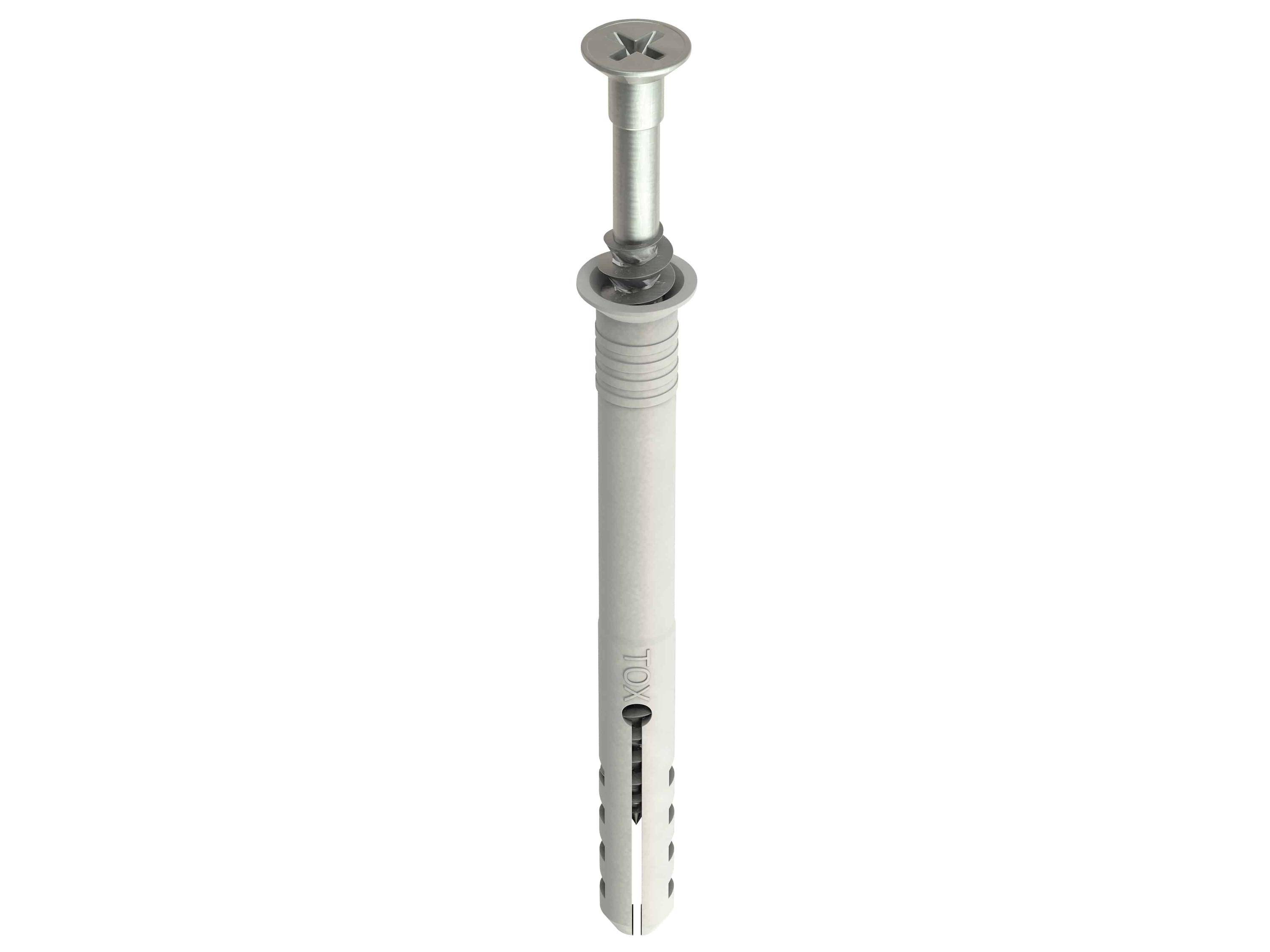 TOX Nageldübel Attack Schlagdübel vormontiert mit Senkbund und Schraube 6x60 mm - 50 Stück