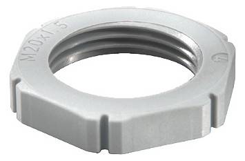 100St. Wiska 10060773 Kunststoffgegenmutter M25 RAL 7035 EMUG 25