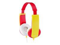 JVC HA-KD5-R-E Kinder On Ear Kopfhörer kabelgebunden Rot, Gelb Lautstärkebegrenzung, Leichtbügel