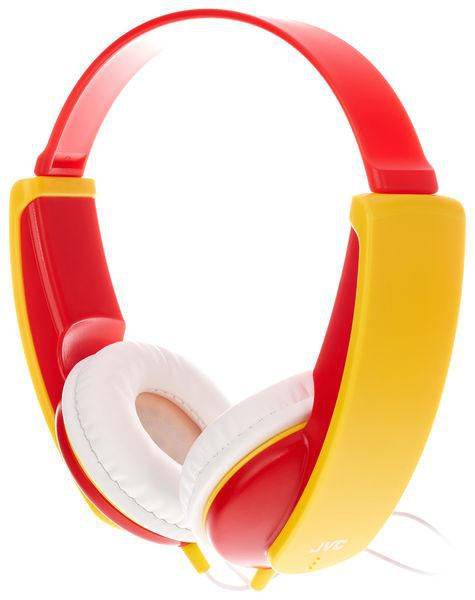 JVC HA-KD5-R-E Kinder On Ear Kopfhörer kabelgebunden Rot, Gelb Lautstärkebegrenzung, Leichtbügel