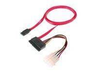 Digitus Festplatten, Laufwerk Anschlusskabel [1x Molex 4pol Stecker, SATA-Stecker 7pol. - 1x SATA-Kombi-Stecker 7+15pol.] 0.50 m Rot