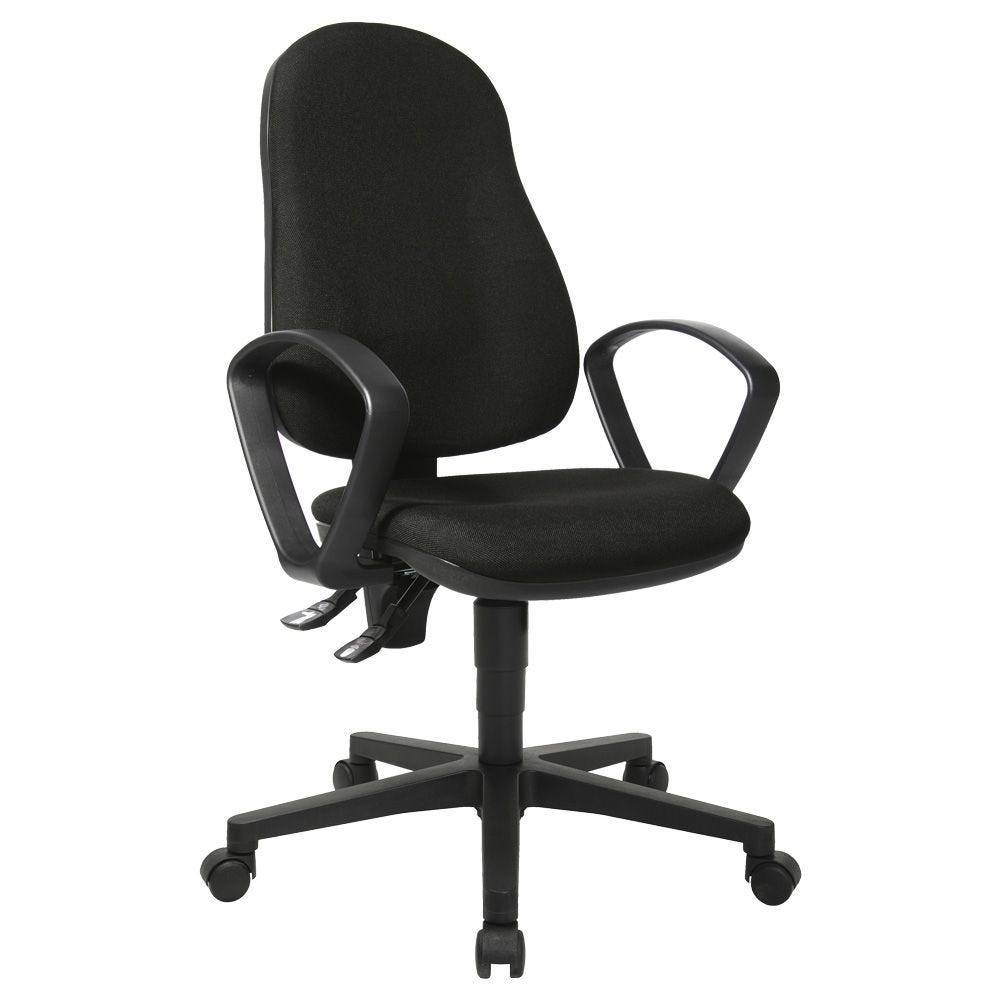 Small-Office-Drehstuhl Point 60, mit Muldensitz und Armlehnen, Bezug schwarz