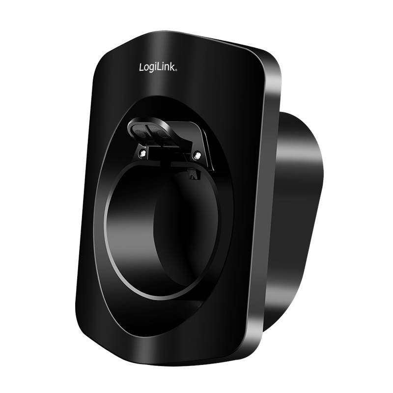 LogiLink Wandhalterung Elektroauto Ladekabel mit Kabelablage/charging gun holder with cable Black &