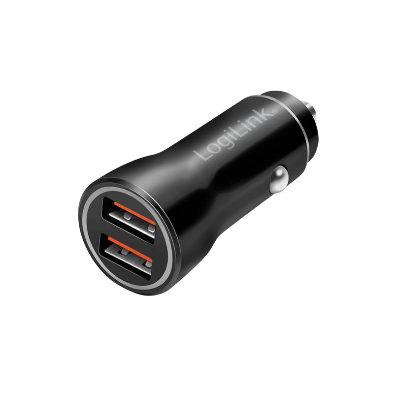 Logilink Car charger, 2 Port, 10.5W, illuminated, black Tablets &amp; Smartphones Smartphone Zubehör