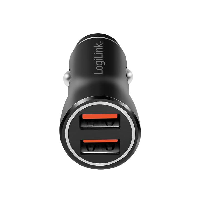 Logilink Car charger, 2 Port, 10.5W, illuminated, black Tablets &amp; Smartphones Smartphone Zubehör
