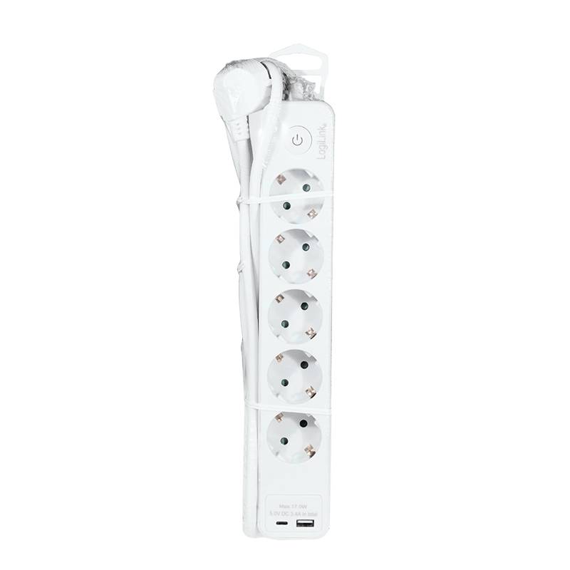 Steckdosenleiste - 5-Way + Schalter - Wechselstrom 230 V - 3680 watt - Eingabe,