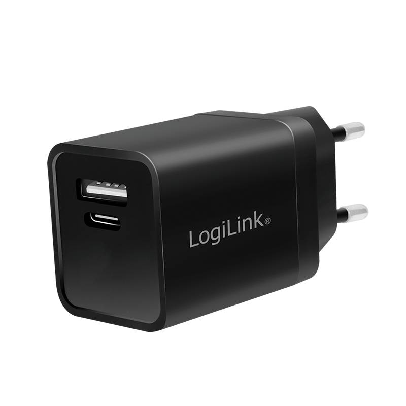 Logilink USB-A/C Charging Kit, 15 W, each 1x USB-A, 1x USB-C, Black Tablets &amp; Smartphones Smartphone