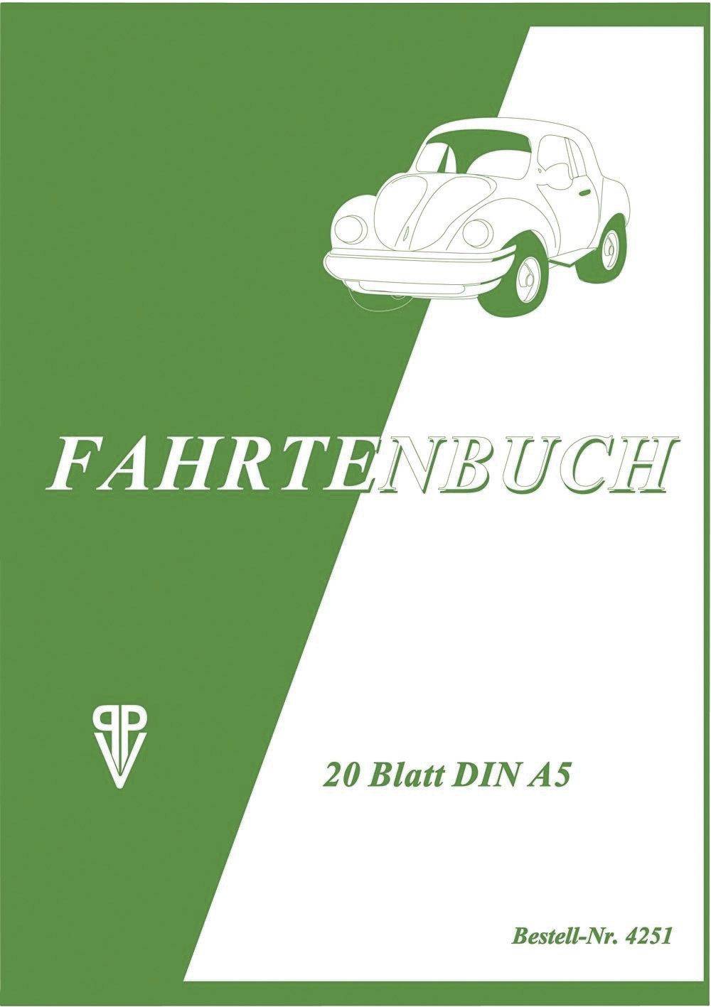 Fahrtenbuch für PKW - A5 20 Seiten.