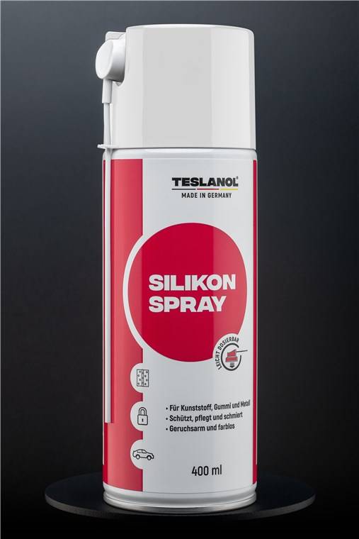 Teslanol Silikonspray 400ml, reinigt Kunststoffe, Gummidichtungen, Metall