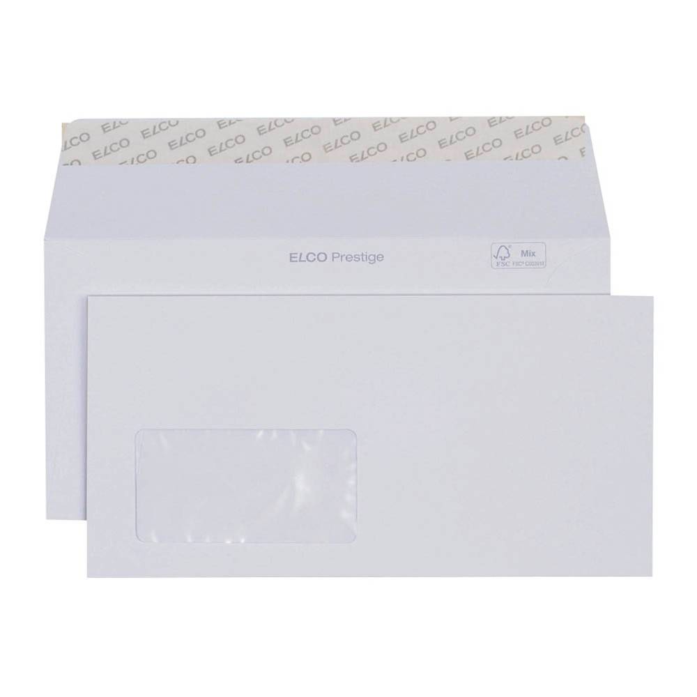 Elco Briefumschläge DIN lang+ mit Fenster haftklebend