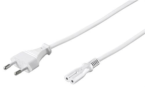 Goobay Anschlusskabel Eurostecker, 3 m, Weiß Eurostecker (Typ C, CEE 7/16) > Gerätebuchse C7 3 m