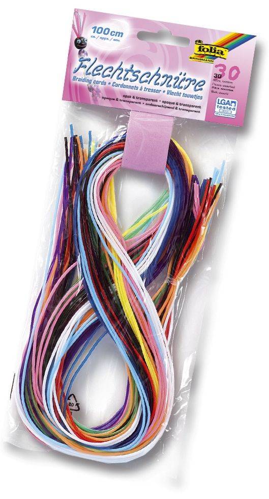 folia Scoubidou Flechtschnüre BASIC MIX, 1,8 mm x 1 m