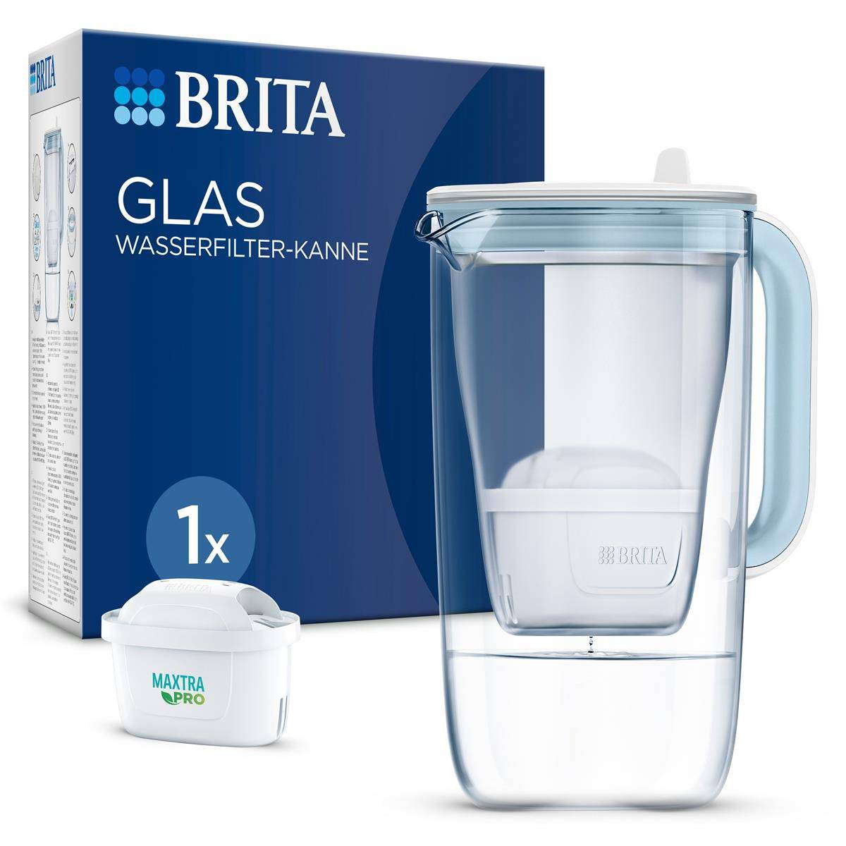 BRITA Tischwasserfilter Model One Glas *weiß* inkl. 1 Filter