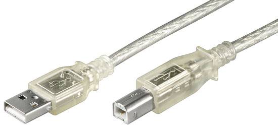KAB 5m USB2.0 Anschlusskabel transparent