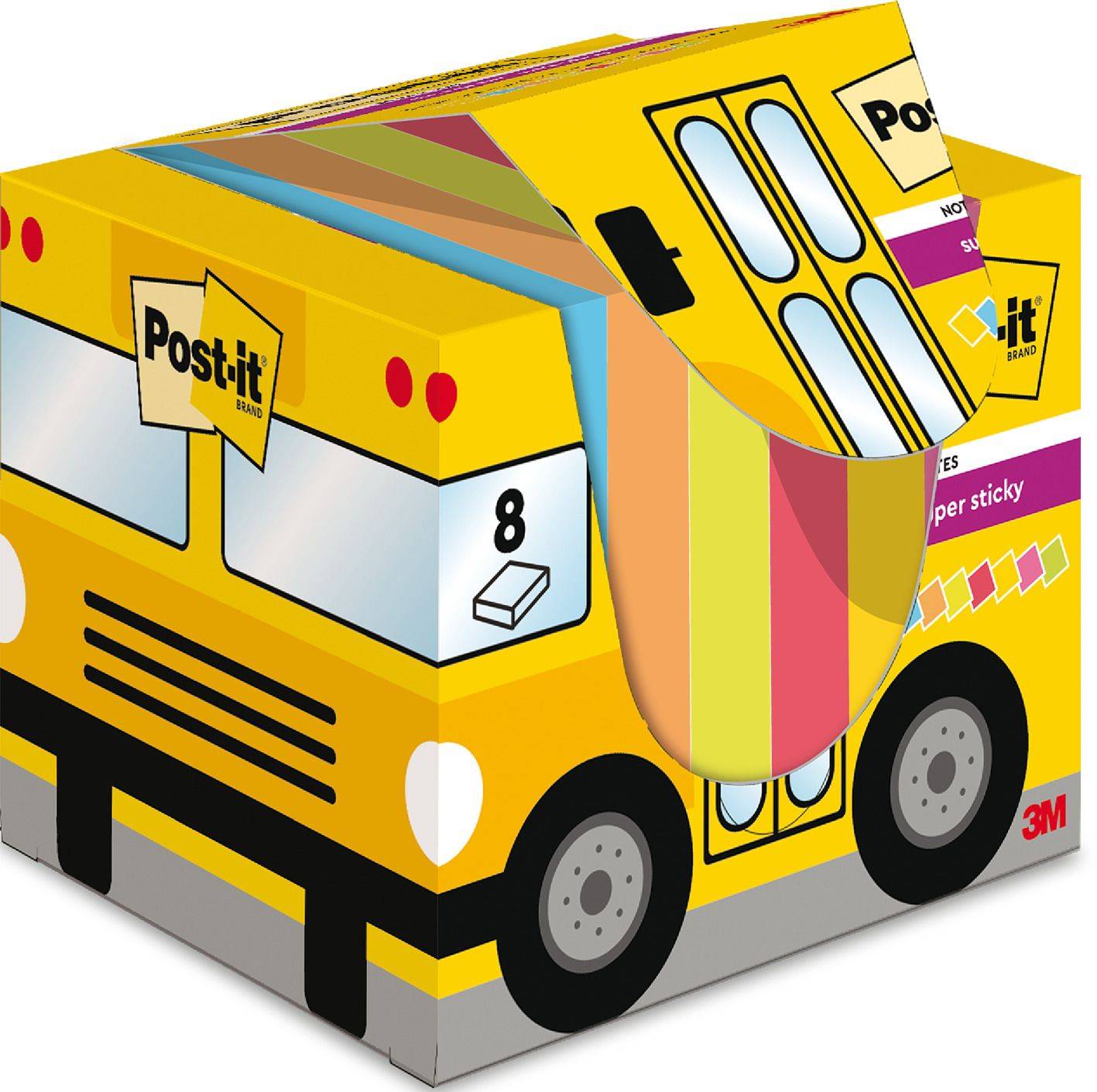 3M 6720SS-8C, Rechteck, Blau, Grün, Orange, Pink, Gelb, Papier, 63,5 mm, 76 mm, 90 Blätter