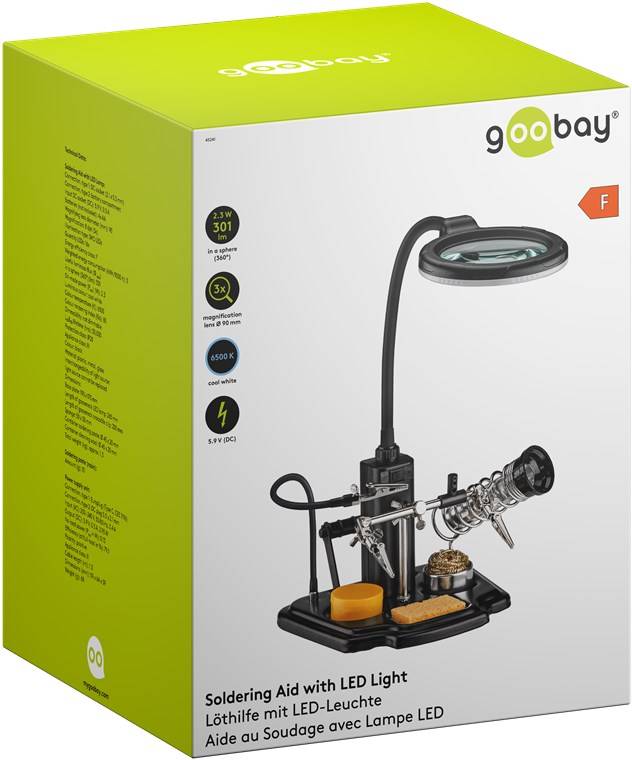Fixpoint Löthilfe mit LED-Leuchte & Schwanenhals-Krokodilklemme inkl. Fixpoint Lötharz, zur Reinigung und besseren Verar