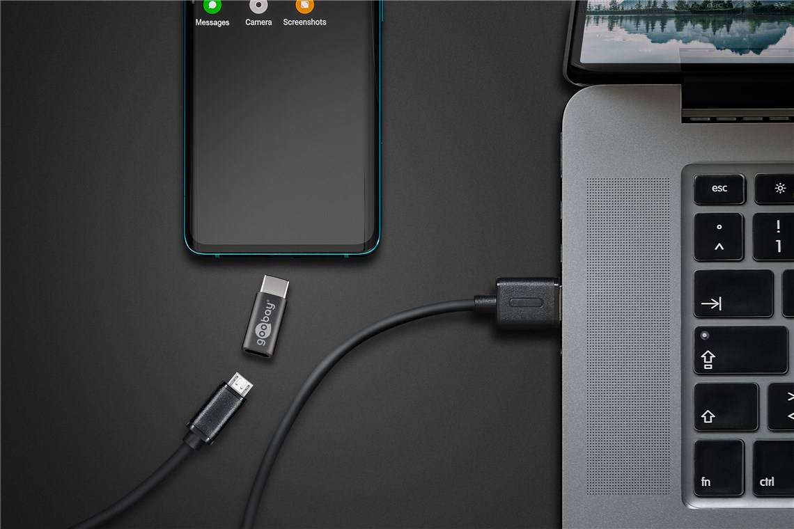 Goobay USB 2.0 Adapter [1x USB-C® Stecker - 1x USB 2.0 Buchse Micro-B] Adapter 0.00 m