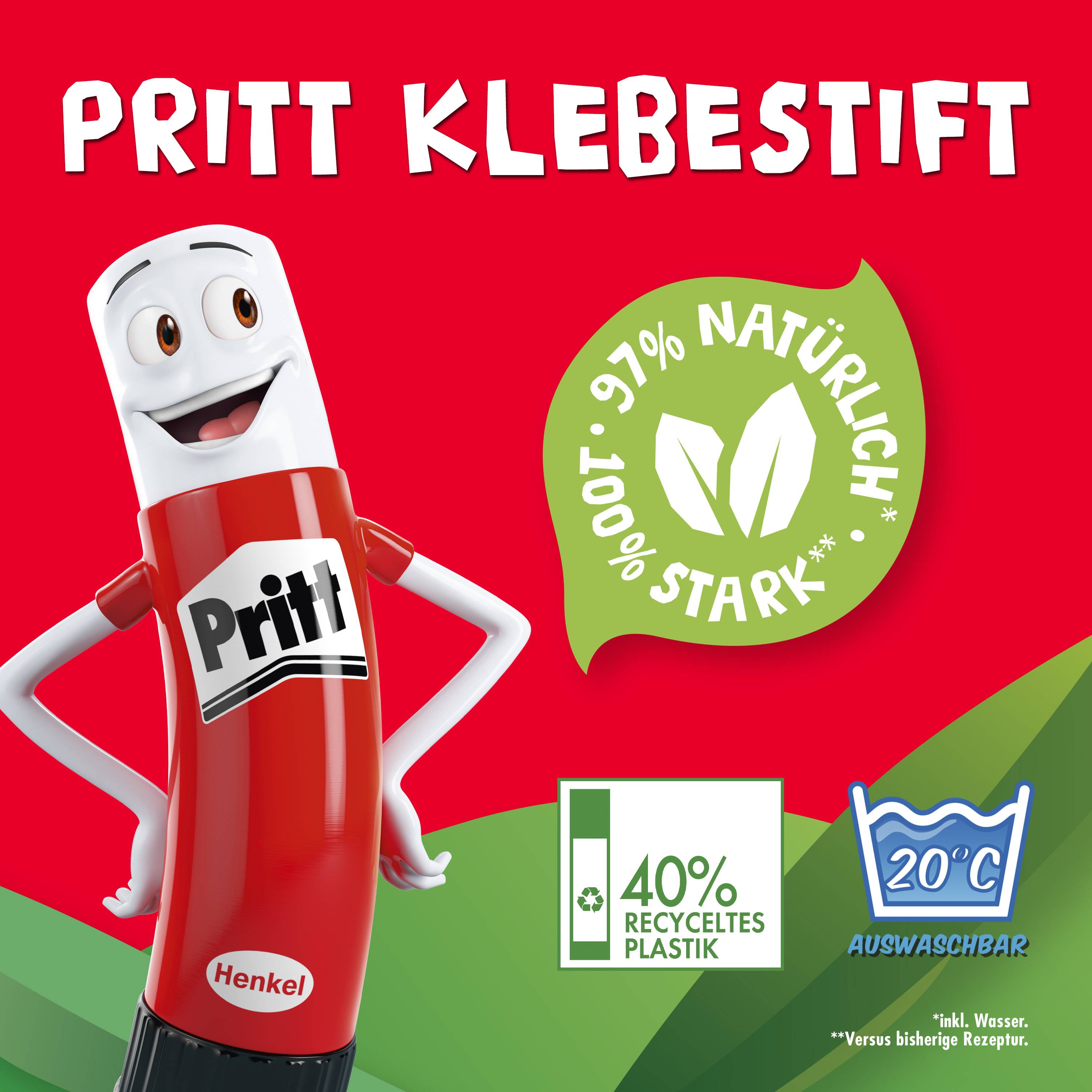 Pritt Klebestift 4 x 43 g im Spar-Pack, lösemittelfrei