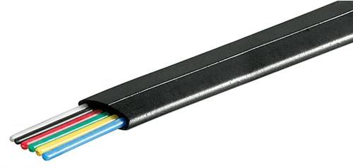 Goobay Telefonflachkabel 6-adrig, 500 m Rolle, AWG 28, CCA (kupferkaschiertes Aluminium) Kupferkaschierter Aluminiumleit