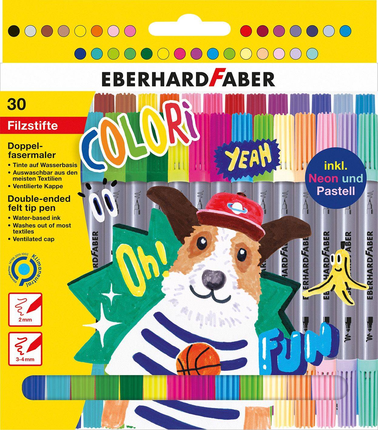Faserschreiberetui Duo Colori, 30 Stück, sortiert EBERHARD FABER 550030