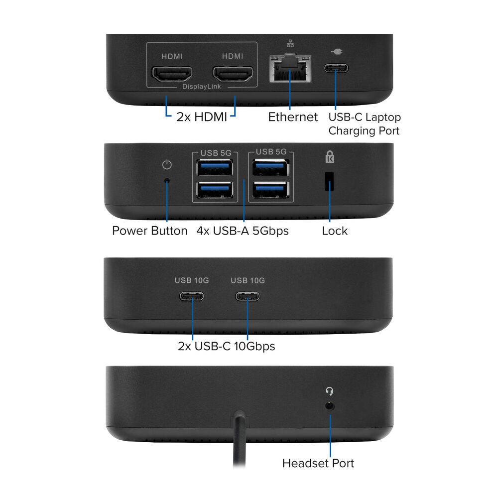 ACT AC7150 4K USB-C/USB-A Docking Station | 2x 4K Monitore | DisplayLink | 96W PD Charging | 1x USB-C 10Gbps …