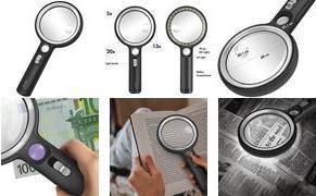 WZ0075 - LED Hand Leselupe 5x u. 30x Vergroesserung