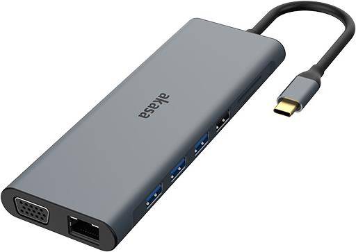 AK-CBCA28-18BK, Kabelgebunden, USB 3.2 Gen 1 (3.1 Gen 1) Type-C, 60 W, 3,5 mm, 1