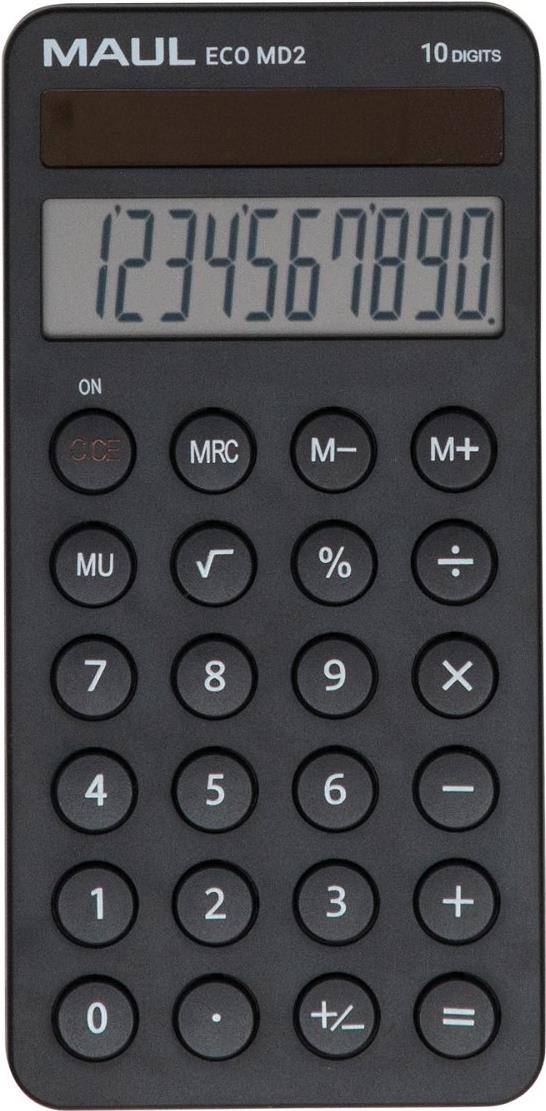 MAUL ECO MD2 Taschenrechner Tasche Einfacher Taschenrechner Schwarz (7275290)