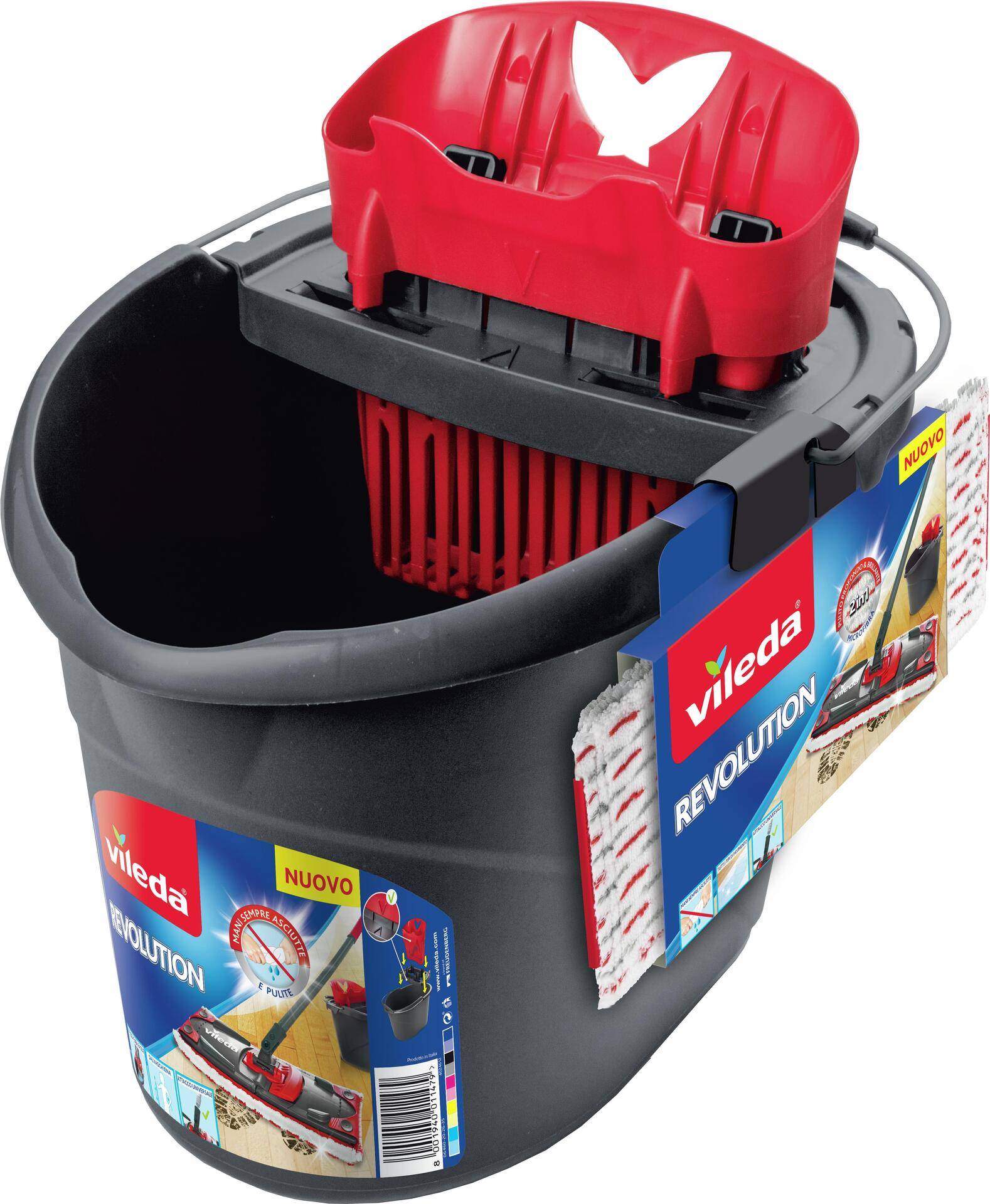 Vileda SuperMocio Revolution Sistema Wischsystem & -eimer Einzeltank Schwarz