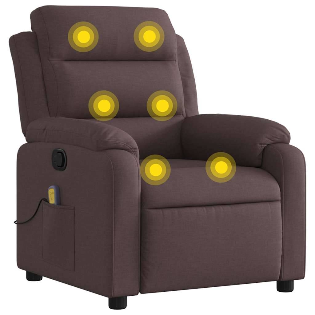vidaXL Massagesessel Dunkelbraun Stoff