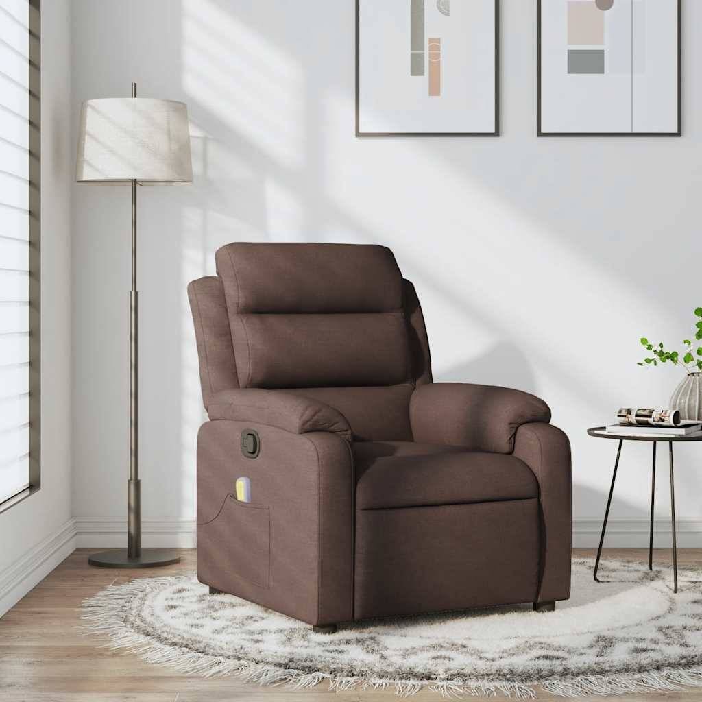vidaXL Massagesessel Dunkelbraun Stoff
