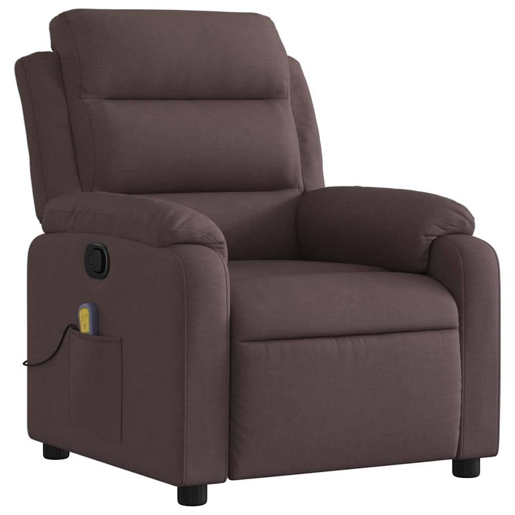 vidaXL Massagesessel Dunkelbraun Stoff