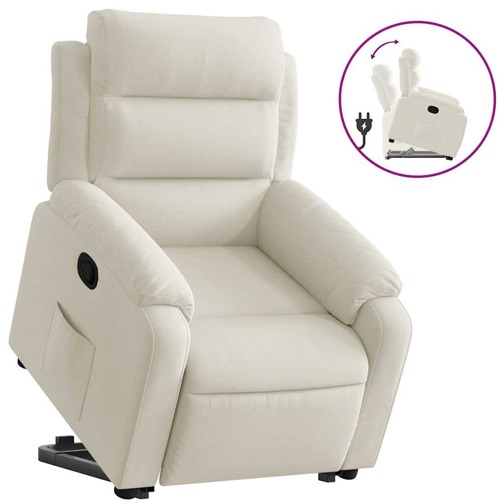 vidaXL Relaxsessel mit Aufstehhilfe Creme Samt