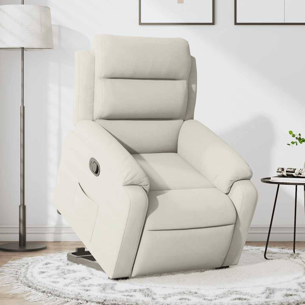 vidaXL Relaxsessel mit Aufstehhilfe Creme Samt