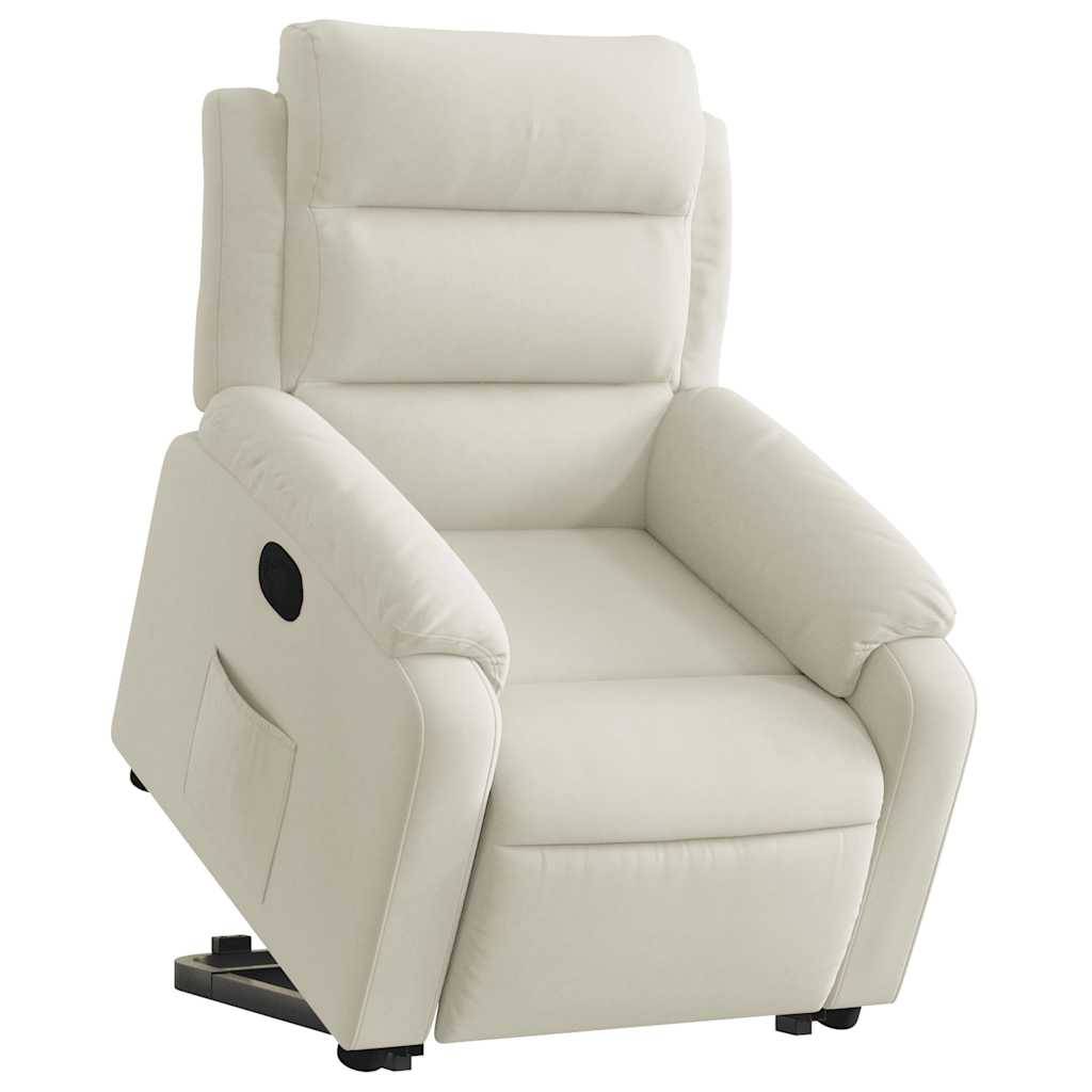 vidaXL Relaxsessel mit Aufstehhilfe Creme Samt