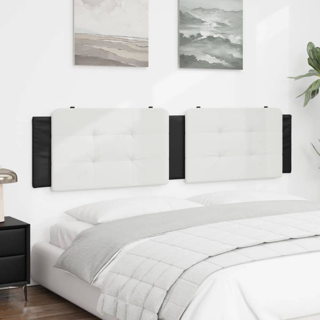 vidaXL Kopfteil-Kissen Weiß und Schwarz 200 cm Kunstleder