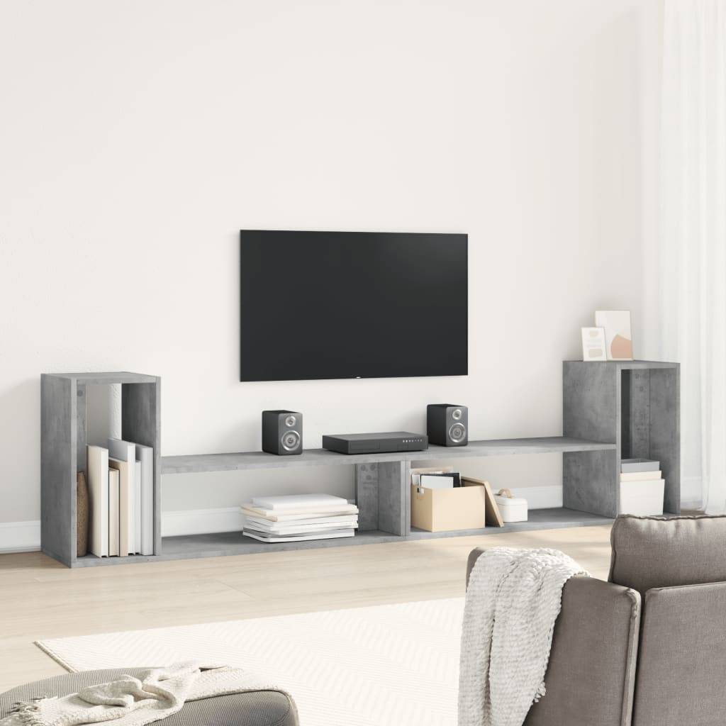 vidaXL TV-Schränke 2 Stk. Betongrau 100x30x50 cm Holzwerkstoff
