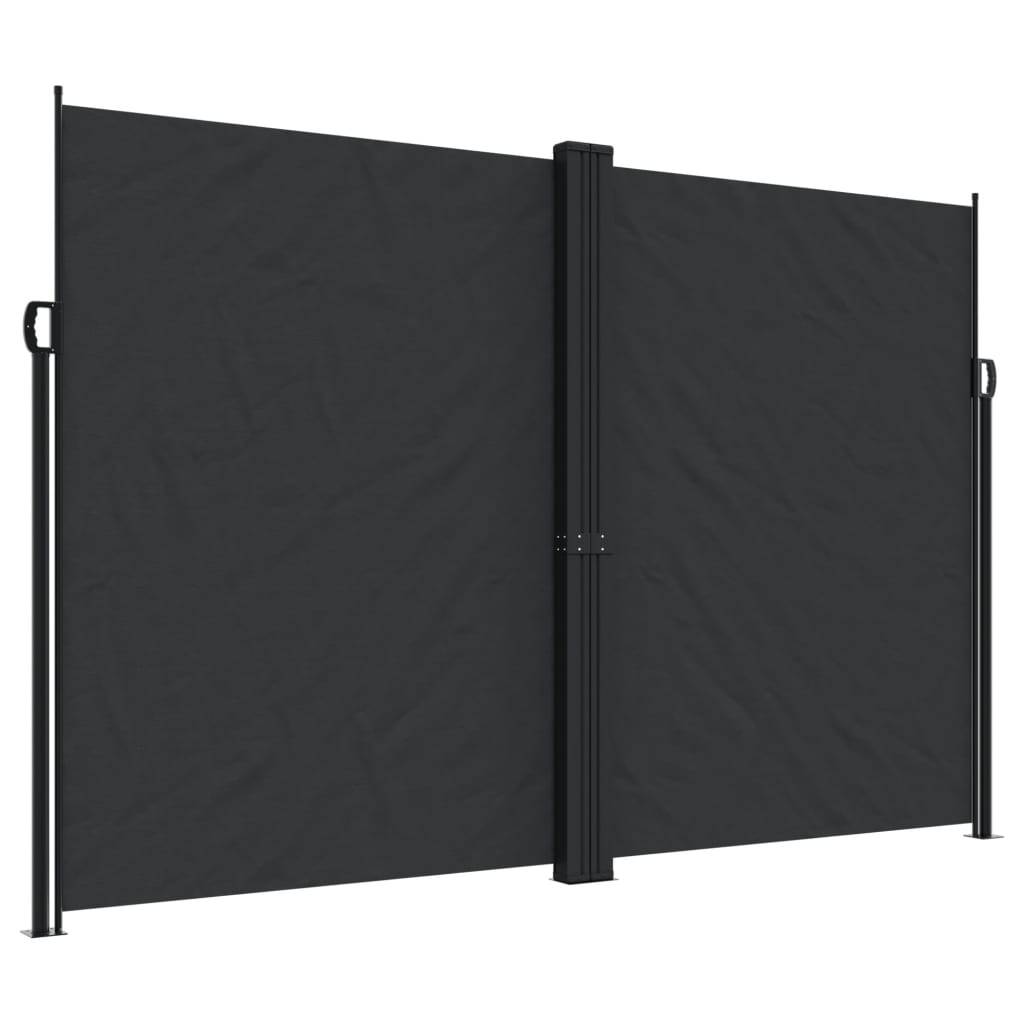 vidaXL Seitenmarkise Ausziehbar Schwarz 220x1000 cm