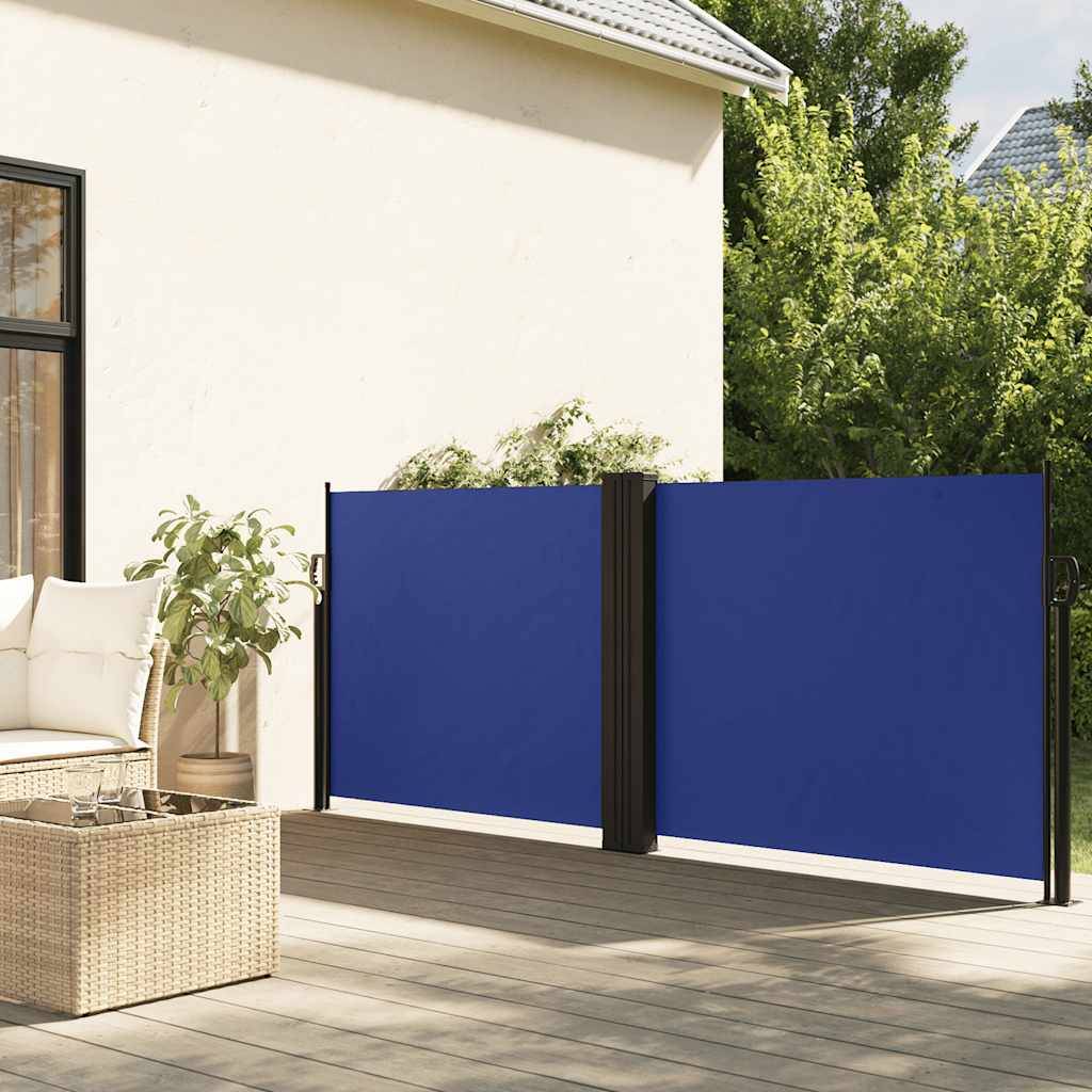 vidaXL Seitenmarkise Ausziehbar Blau 120x1200 cm
