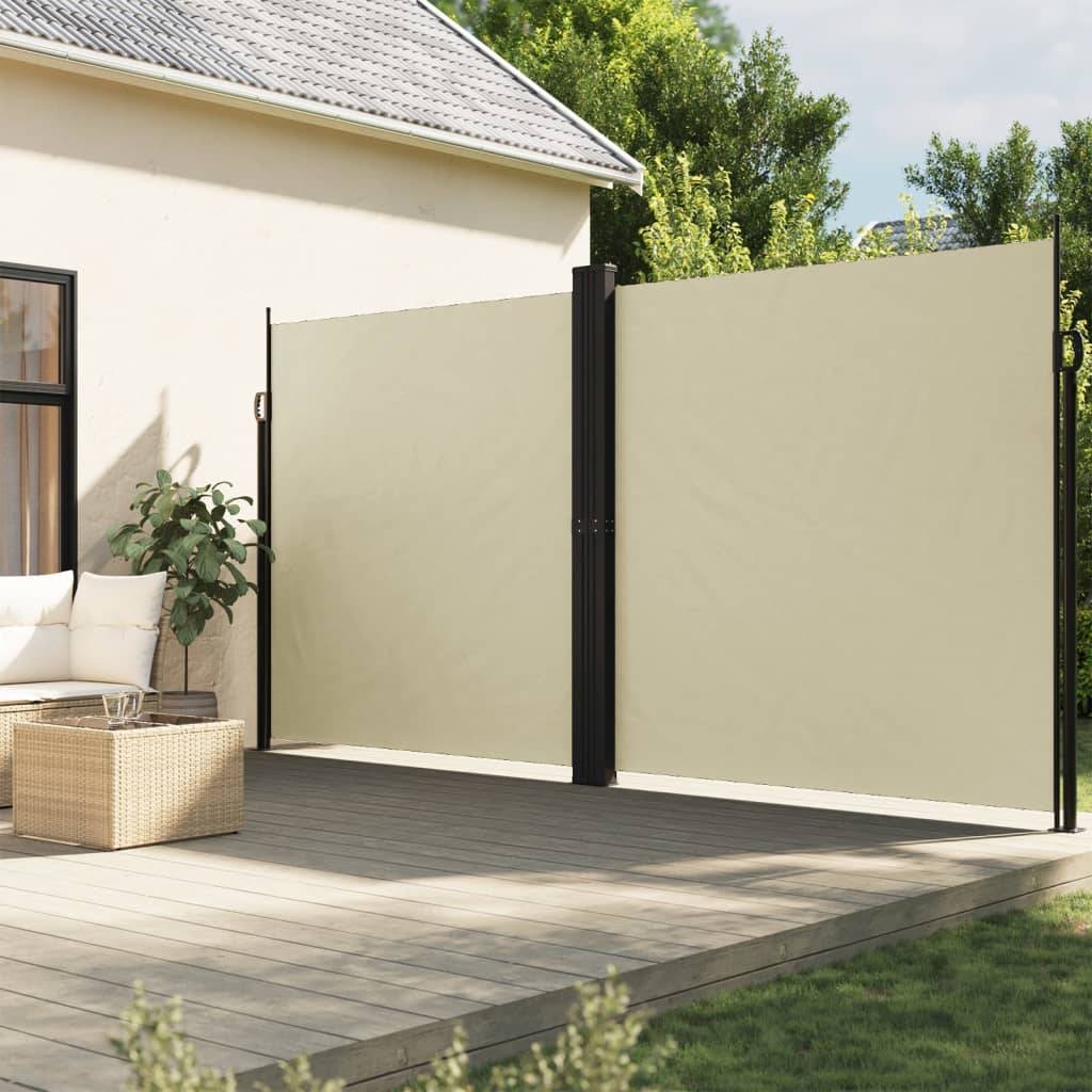 vidaXL Seitenmarkise Ausziehbar Creme 220x1000 cm