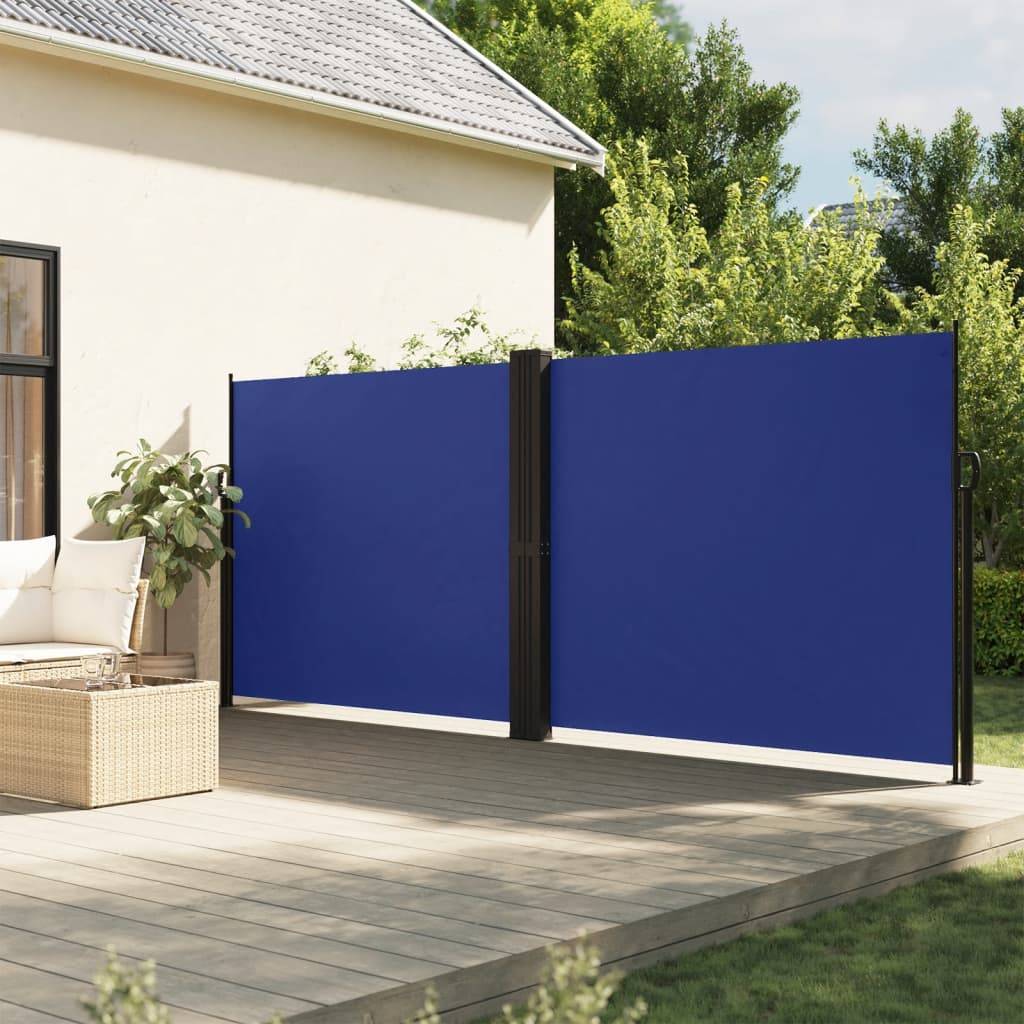 vidaXL Seitenmarkise Ausziehbar Blau 180x1200 cm