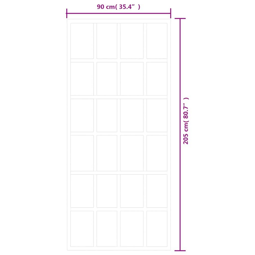 vidaXL Schiebetür ESG-Glas und Aluminium 90x205 cm Schwarz